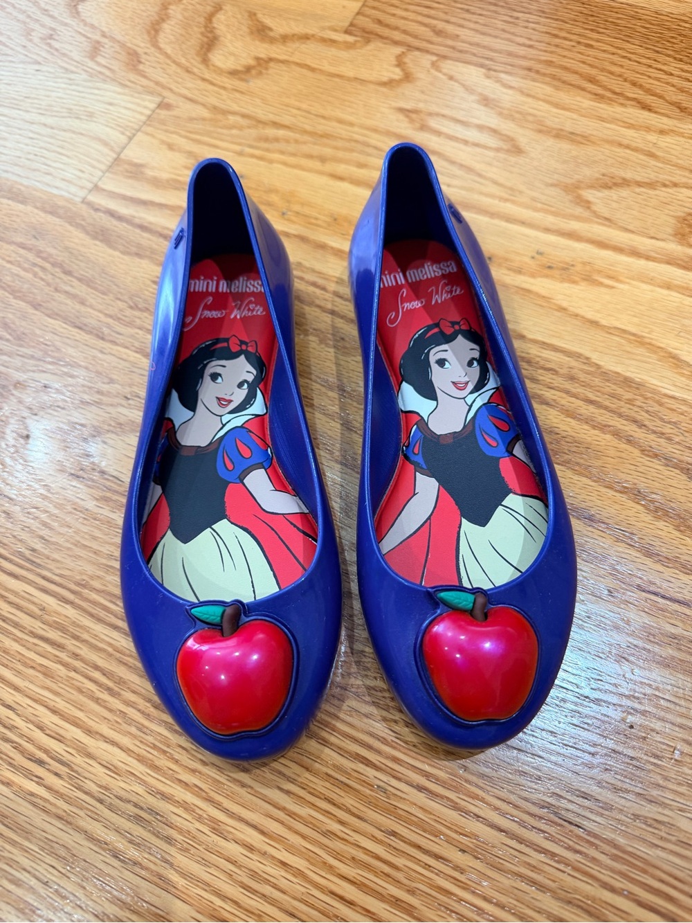 Mini Melissa Purple Jelly Flats with Red Apple Accent